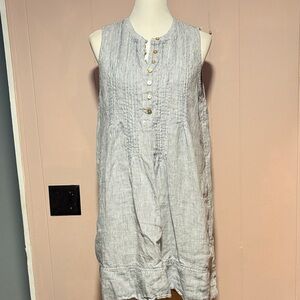 Quince Gray Striped Mini Dress